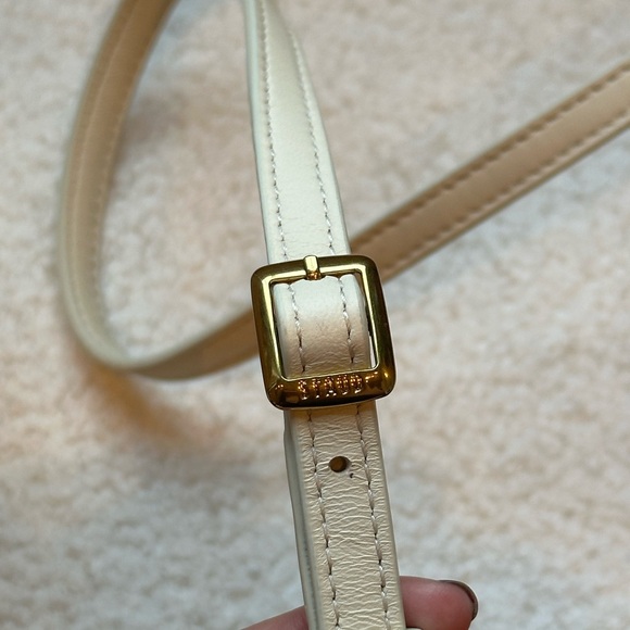 STAUD Dani Leather Top Handle Bucket Bag In Ivory - Picture 9 of 9